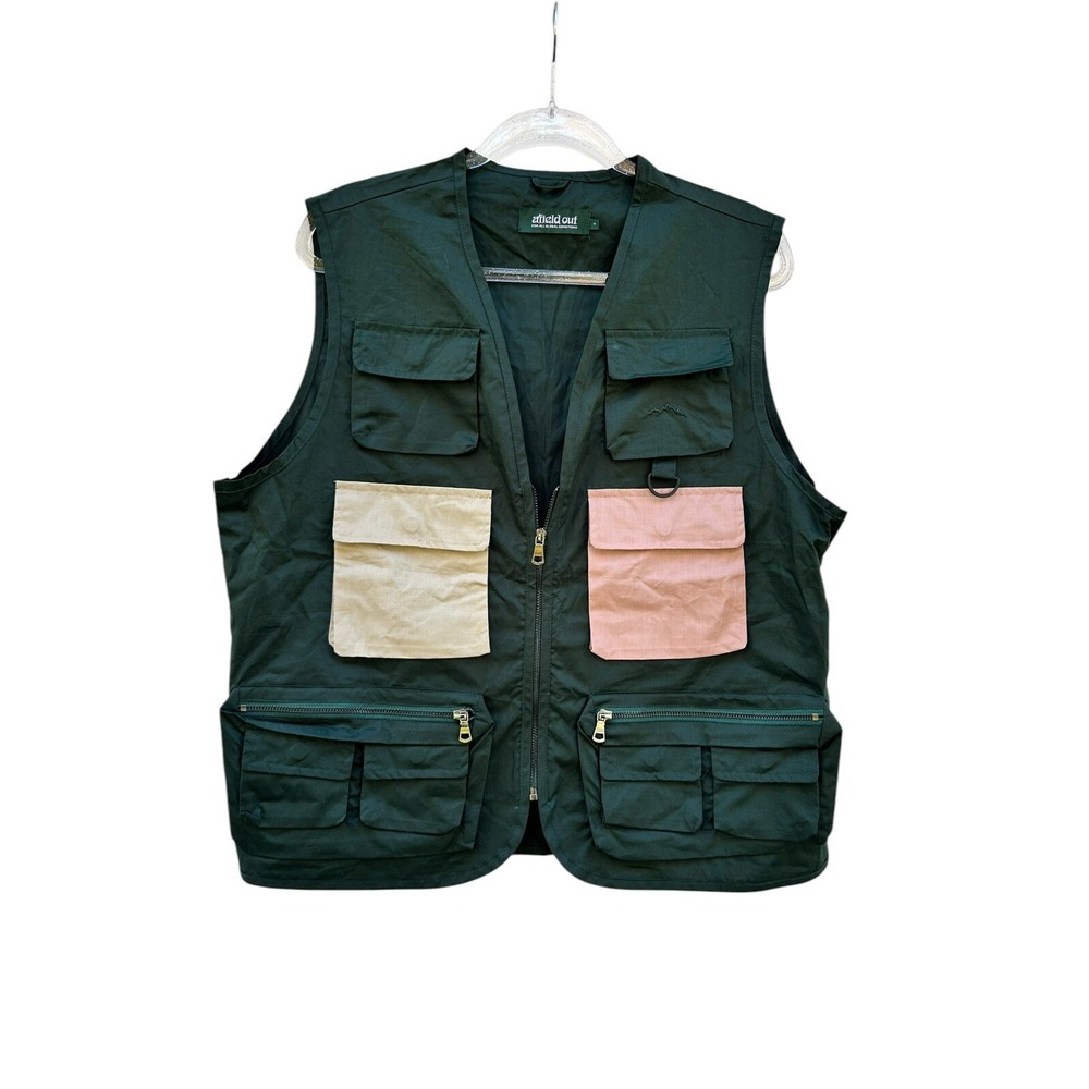 Afield Out Langley Utility Vest Mens Small Green Streetwear Gorpcore Pockets